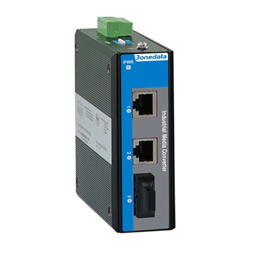 Bộ chuyển đổi quang điện công nghiệp 1 cổng Ethernet + 1 cổng quang (2 sợi quang, Multi mode, SC, 2KM) 3Onedata IMC100-1T1F-M-SC-2KM-P48