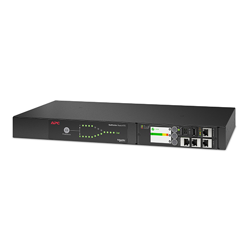 APC AP4423A NetShelter Rack Automatic Transfer Switch, 1U, 16A, 230V, 2 C20 IN, 8 C13, 1 C19 OUT, 50/60Hz