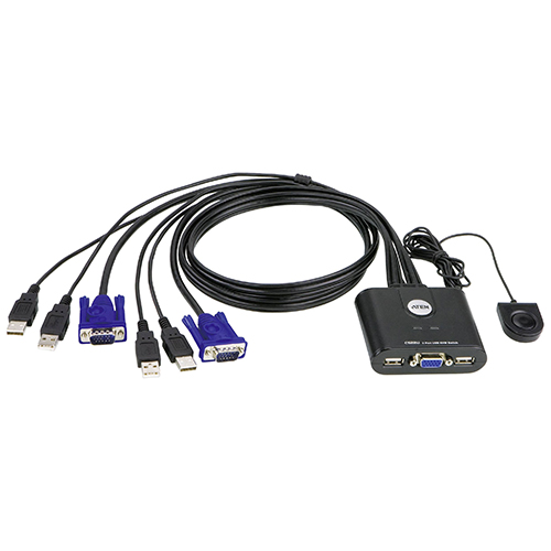 KVM Switch 2 cổng chuẩn USB/VGA dạng cable Aten CS22U