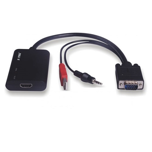 Cáp chuyển đổi VGA sang HDMI USB AUDIO Z-TEK ZE-577C