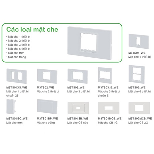 Mặt nạ 2 thiết bị Schneider M3TS02_WE